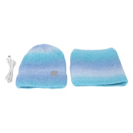 Hat Scarf Elastic Flexible Ponytail Hole Design Warm Comfortable Soft Reliable USB Heated Winter Clothes for Outdoor