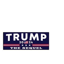 Trump The Sequel 2024 Bumper Sticker Decal (3.37" x 9") | Peel & Stick | Political, Stickers, Politics, Republican, Trump, MAGA, American