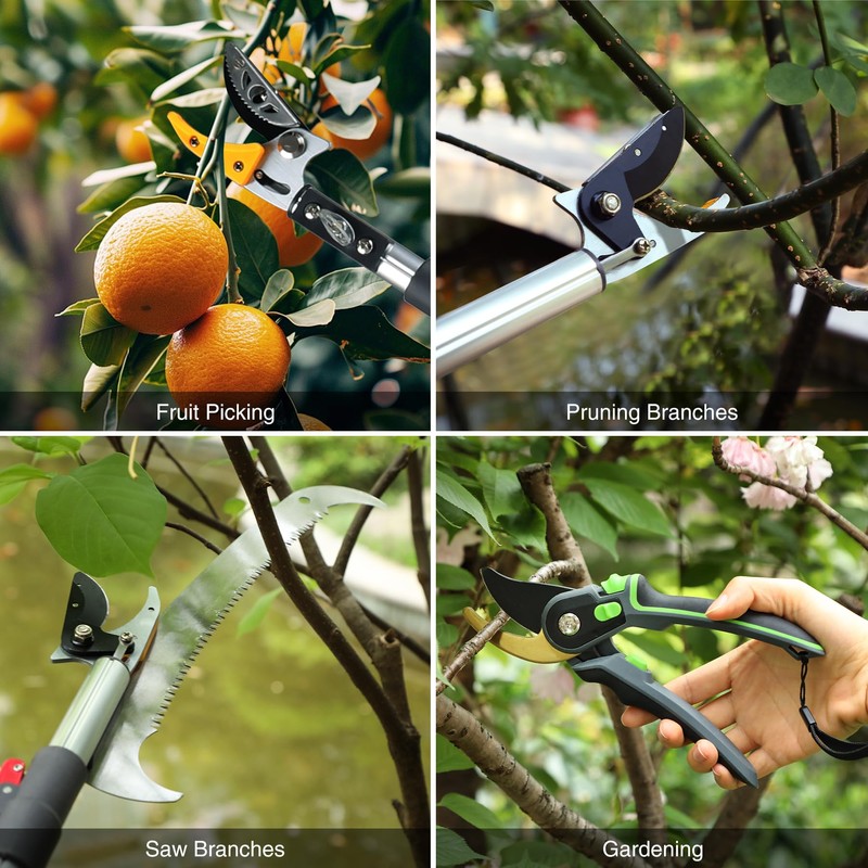 Lineslife Extendable Tree Pruner,4.6-10ft Pole Saw Pruning Shear, Telescopic Long