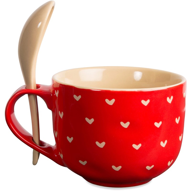 Pavilion Gift Company Large Soup Bowls, Red