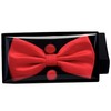 GUSLESON Mens Adjustable Solid Red Bow Tie Pre-tied Wedding Bowtie