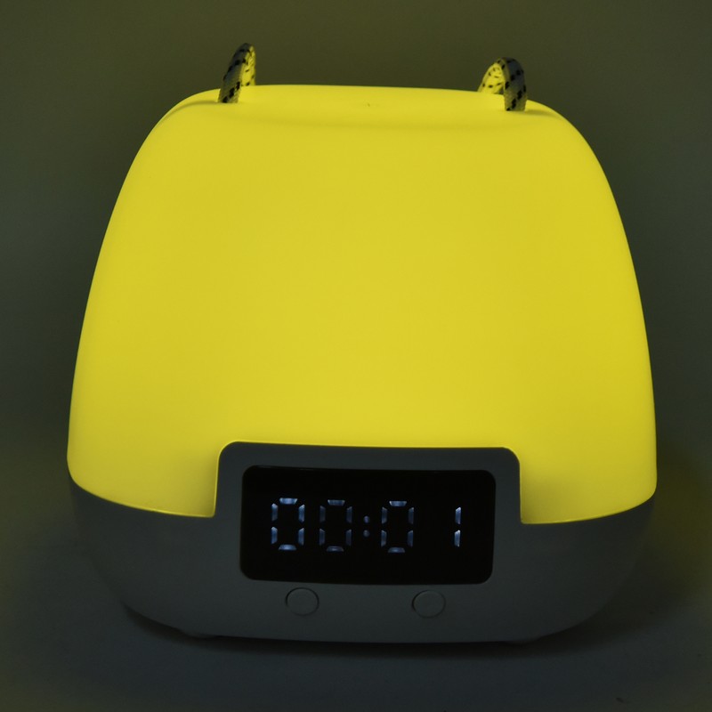 Remote Control Night Light Adjustable LED Portable Bedside Clock Lamp
