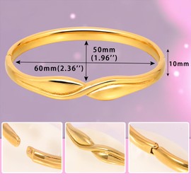 MILAKOO Women's Bangle Bracelets with Cubic Zirconia Crystal Decor Love Friendship Knot Bracelet for Women Mother Wife, Stainless Steel, No gemstone