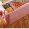 OEM Box Lunch 3 Niveles Topper Térmico Lonchera Cubiertos Bamboo