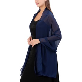 Ladiery Sheer Soft Chiffon Shawls and Wraps for Women, Elegant Lightweight Bride Wedding Evening Party Dresses Stole
