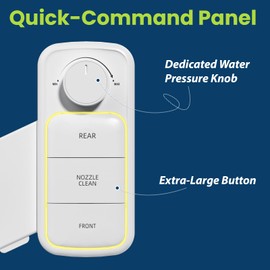 Clirass Ultra-Slim Bidet Attachment, Self-Cleaning Dual Nozzle (Feminine/Posterior Wash), Accessibility-Enhanced Large Buttons, Quick-Release, Non-Electric Fresh Water System with Adjustable Pressure