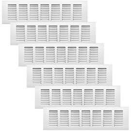 JIEHIN Pack of 6 Ventilation Grille Door, 300 x 80 mm, Aluminium Ventilation Grille, Ventilation Grille for Fridge, Bathroom, Cabinet, Shoe Cabinets, Motorhome