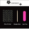 Press On Nails Medium Square Fake Nails - Red Glitter