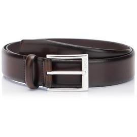 BOSS Men's Elloy PC-An Sz35 Italian Made Belt with Logo Clasp, Dark Brown202