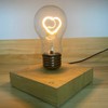 LUNARLIGHT Floating Bulb Lamp Levitating Heart Shaped Light Bulb (Square)