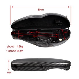Vetimobato Hard Shell Violin Case 4/4 Full Size Carbon Fiber Violin Case with Back Strap & 2 Bow holder Violin Box ca. 1.8kg Strong light Case (Multi-Colored)