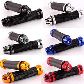 Karun Feel! Universal Rubber Porous Carving Bike Handle Grip Dirt Bike Pit Bike Motocross Hand Grip Hand Grip (Red)