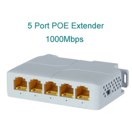 Unbranded 5 Port Gigabit POE Extender 100/1000Mbps 1in 4 Out POE Repeater Network VLAN