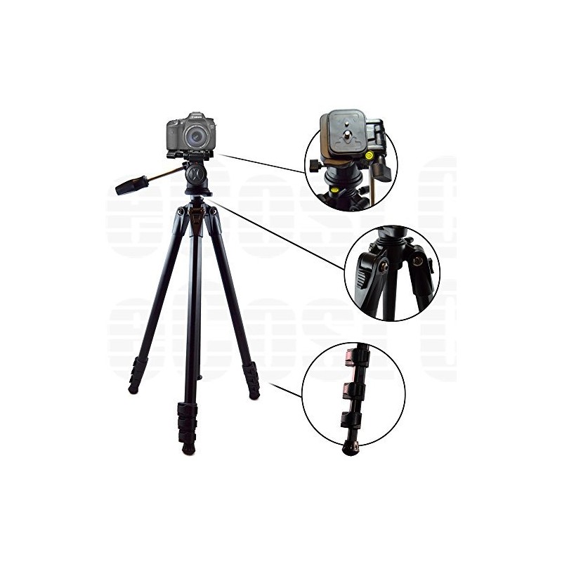 80 Inch Elite Series Professional, Full Size Camera Tripod +