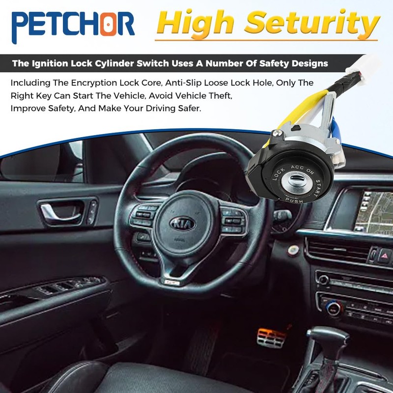 PETCHOR 81900-1WK00 Ignition Lock Cylinder Switch with 2 Keys, Door