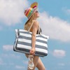 AIMALL Bohemian Striped Beach Bag with Double Zipper and Outer