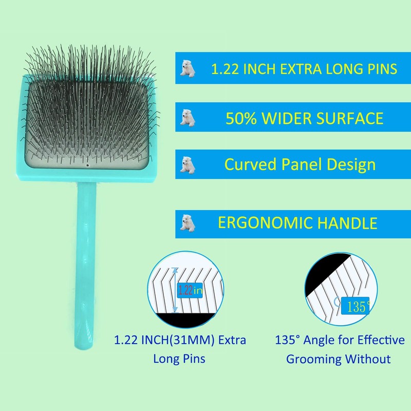 Extra Long Pin(31mm) Dog Grooming Brush Haired Dogs & Pet
