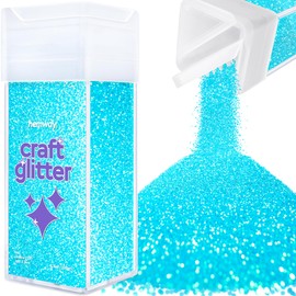 Hemway Premium Craft Glitter Shaker - Baby Blue Iridescent | Ultrafine Metallic Flake Sequins for Resin & Epoxy Crafts | Craft Supplies for Festival, Tumblers, Body, Face, Eye & Nail Art | 130 g