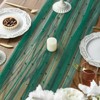 Artoid Mode Pearl Dark Green Gauze Table Runner 120 Inch