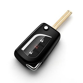 ZSPDACC Compatible with Toyota Key Fob Cover Black Flip car Key Chain Case Holder Protector Fortuner Corolla CHR Camry rav4 Accessories