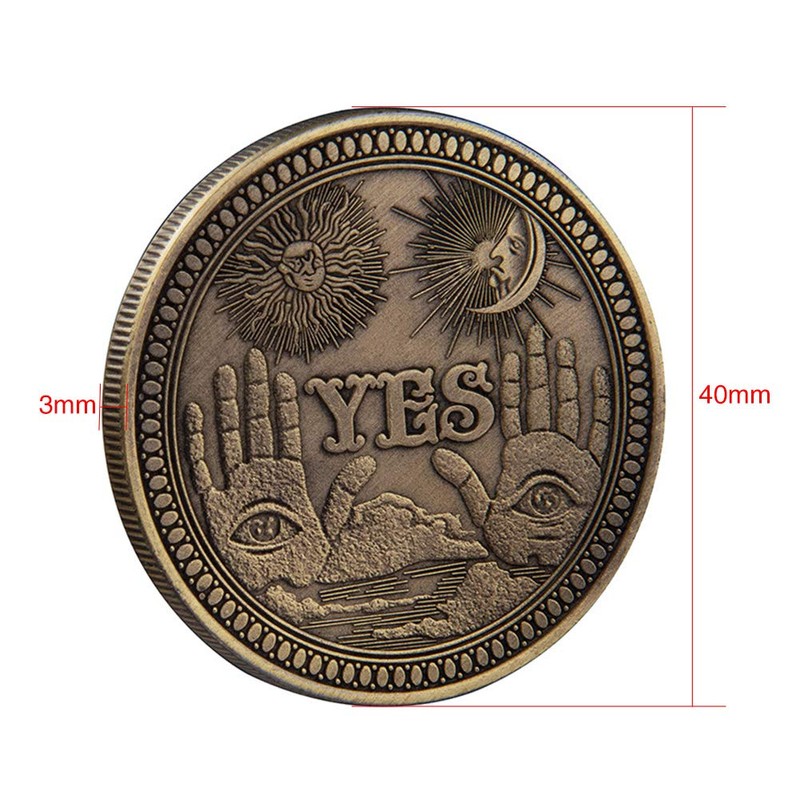 iayokocc Souvenir Coin YES NO Flipping Challenge Coin Decision Maker