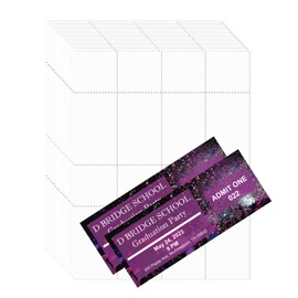Mr-Label 210GSM Heavyweight Printable Raffle Tickets with Tear-Away Stubs, Micro-Perforated Cardstock, Laser/Inkjet, for Raffle and Event Tickets (2-1/8" x 5-1/2", 25 Sheets 200 Tickets)