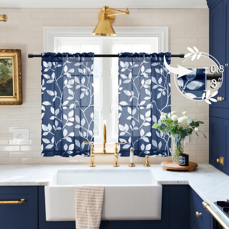 XTMYI 30 Inch Length Small Curtains for Bathroom Window Rod