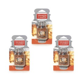 Yankee Candle Gel Car Jar Ultimate Hanging Odor Neutralizing Air Freshener, Leather (Pack of 3)