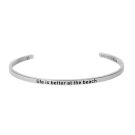 Mendozza Women's Stainless Steel Bangle with Engraving, Size Adjustable, Various Sayings, Stainless Steel