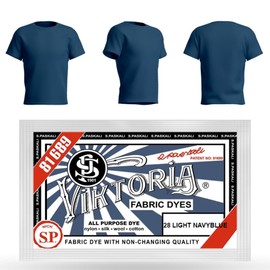 HOPS Viktoria Textile Dye, Machine Washable (28 Light Navy), 10g - Fabric Paints, Textile Colour, Clothing Dyeing