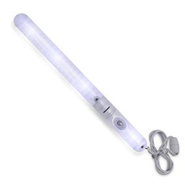 White Flashing LED Light Stick Patrol Wand on Breakaway Lanyard Necklace (Set of 12)