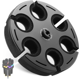 Facmogu Multi Microphone Holder, Aluminum Multi Mic Holder Holds Up to 6 Mics for Organizer & Display, Wired and Wireless Mic Holder w/ 3/8"-16 Threaded Adapter for Stand (Color Mic Ring Not Included)