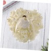 jojofuny Elegant Heart Shape Ring Pillow Wedding Holder Reusable for