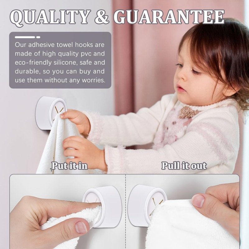 Philbinden 3 Pieces Kitchen Towel Hooks Round Adhesive Dish Towel