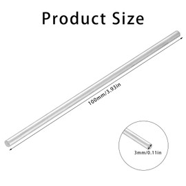 Pack of 15 Round Steel 3 mm x 100 mm, Metal Rod, Stainless Steel Rod, Stainless Steel Rod, Stainless Steel Rods, 3 mm, Bar Steel, Stainless Steel Round Bar for DIY, Model Garden (100 mm)