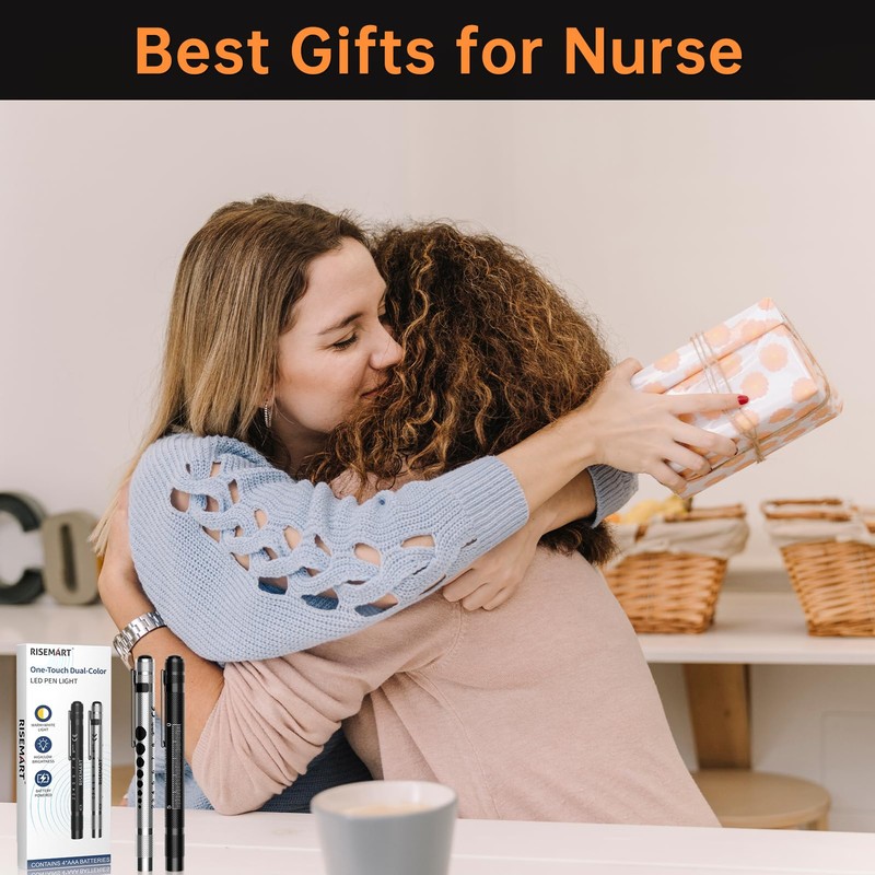 RISEMART 2 Pack Pen Light for Nurse, Medical Penlight with