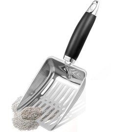 Yeanifeana Cat Litter Scoop, Stainless Steel Rustproof Scooper with Durable Handle, Litter Box Tool for Odor Control & Effortless Cleaning, Cat Litter Box Accessories