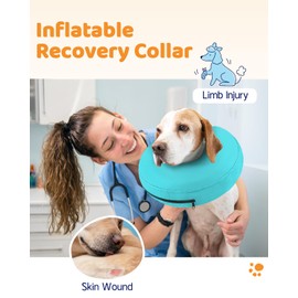 Supet Inflatable Dog Cone Collar Alternative After Surgery, Dog Neck Donut Collar Recovery E Collar to Stop Licking, Soft Dog Cone for Small Puppies Cats Medium Dogs