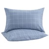 JELLYMONI 100% Natural Cotton Checkered Standard Pillowcases Set, 2 Pack