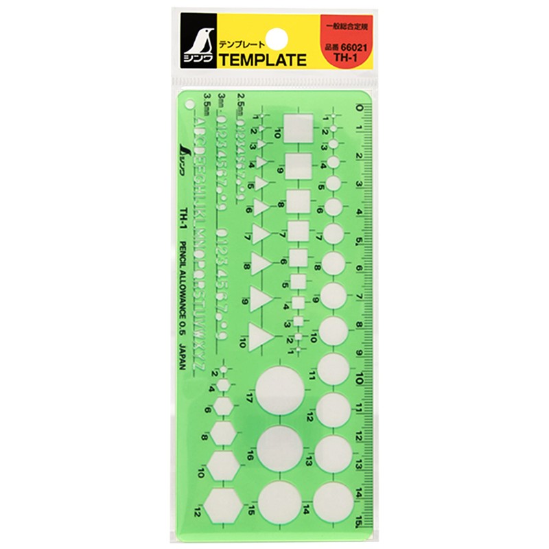 シンワ測定(Shinwa Sokutei) テンプレート 一般総合定規 66021