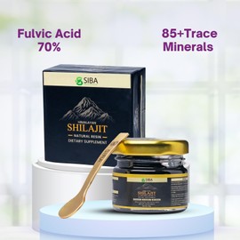 Siba Pure Himalayan Shilajit Resin 250mg - Triple Purified with 85 + Trace Minerals and Fulvic Acid