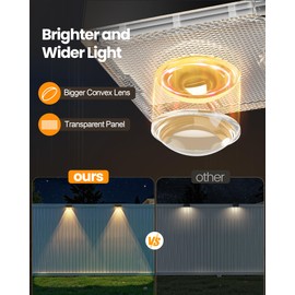 Bridika Solar Fence Lights Outdoor Waterproof, 6 Pack Solar Powered Deck Lights for Backyard, Wall, Patio & Garden - 8 Color Changing Modes, Bright LED with Lens, Dusk to Dawn Black