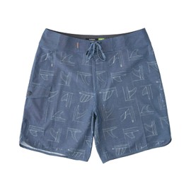 Quiksilver Mens Dryflight 20" Boardshort - Fin Party Scallop (Ensign Blue, 34)