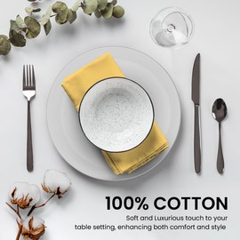 Calicot Cloth Napkin 100% Cotton Set of 12 Decorative Washable Easter Table Napkins for Dining, Home, Wedding, Banquet, Buffet - Snap Dragon (20" x 20")