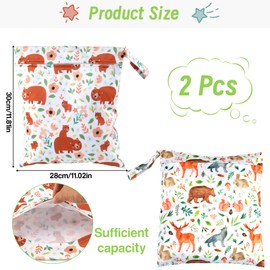 Maxmoc Pack of 2 Wetbag Nursery, Wet Bags, Nappy Bag, Waterproof Wet Bag, Reusable Wet Bag Nursery with Zip, for Toddlers, Swimming, Gym, Travel, orange, Style 1