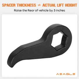 AEagle 1-3" Adjustable Leveling Lift Kits Torsion Keys & Shock Extenders for 2011-2019 Silverado, for GMC Sierra 2500HD 3500HD, Forged Aluminum Spacers 4WD