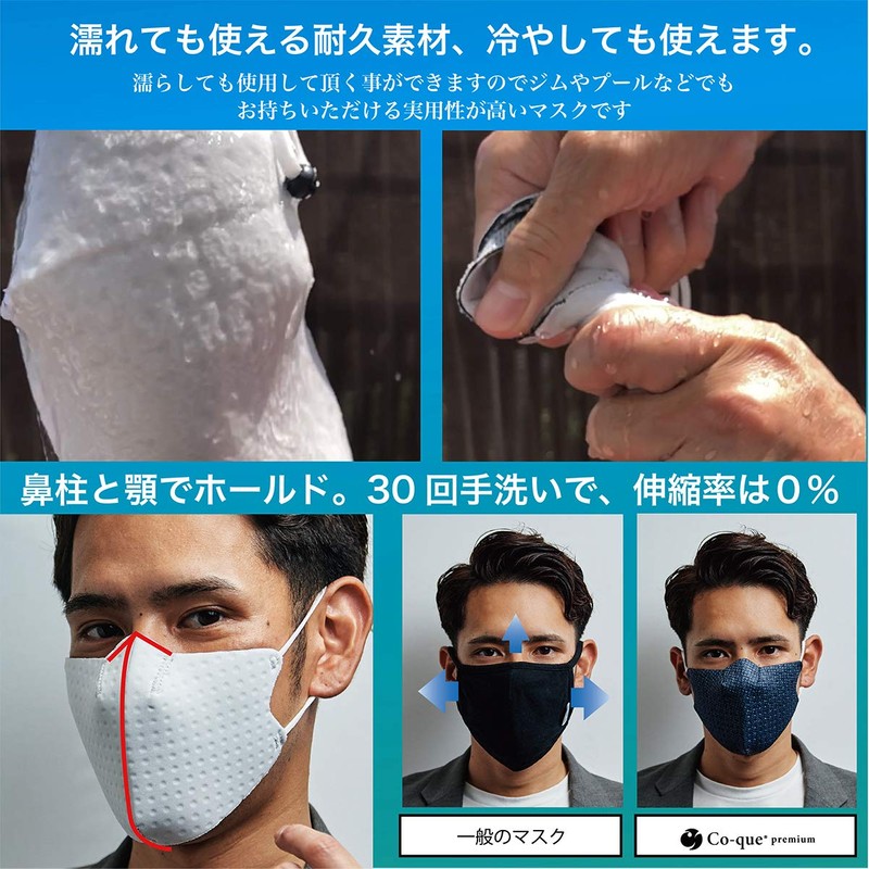 Co-que Air Mask, Easy to Breathe and Prevent Fogging, Washable