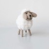 White Hand Woven Cute Felt Sheep Figurine, Home Living Room
