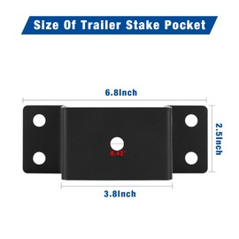 JTZFD 8 Pcs Trailer Stake Pockets, Suitable for 2'' x 4'' Wood Upright Trailer Bracing, Metal Trailer Rail Brackets Ideal for Installing On Flatbed Trailers, Box Trailers, and Trucks