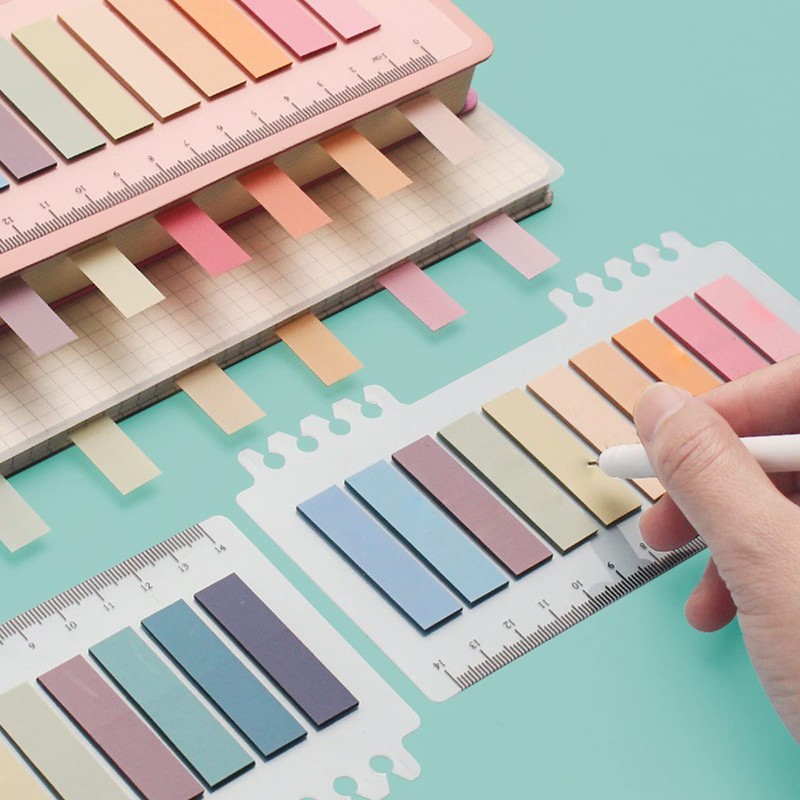 1200Pcs Sticky Tabs, Transparent Sticky Notes Flags Pastel Book Tabs